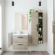 Columna de baño suspendida 1 puerta y 4 estantes roble alaska Athena