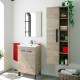 Columna de baño suspendida 1 puerta y 4 estantes roble alaska Athena