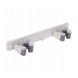 Colgador doble metálico de escobas para pared 23x5x3cm