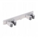 Colgador doble metálico de escobas para pared 23x5x3cm