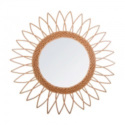 Espejo de pared de ratán con forma de sol 50cm