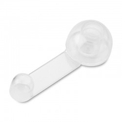 Tope giratorio retenedor adhesivo de metacrilato transparente para puerta 108x40x27mm