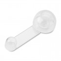 Tope giratorio retenedor adhesivo de metacrilato transparente para puerta 108x40x27mm