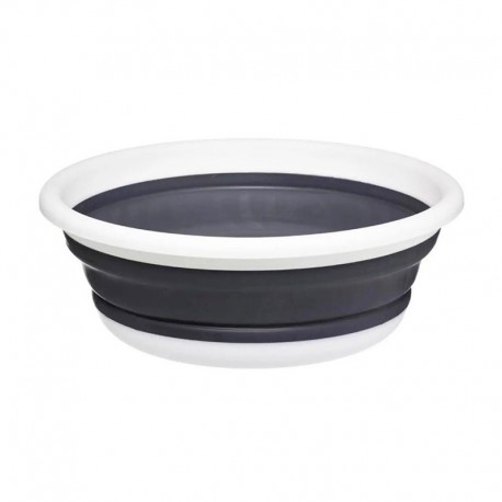 Barreño plegable blanco y gris 6L 38x13,5cm