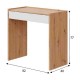Mesa de escritorio juvenil con cajón en blanco y roble Noa