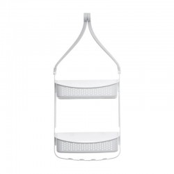 Cestillo con colgador 2 estantes blanco