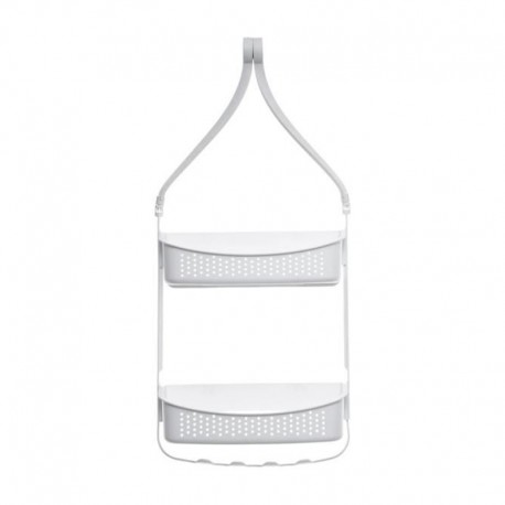 Cestillo con colgador 2 estantes blanco