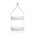 Cestillo con colgador 2 estantes blanco