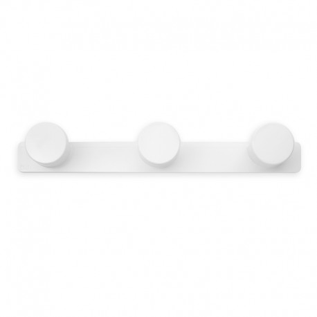 Colgador percha blanco con 3 pomos