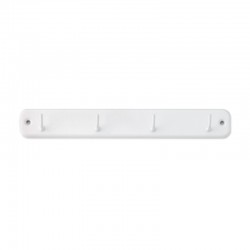 Colgador percha de acero inoxidable blanco con 4 ganchos 23x3x3,2cm