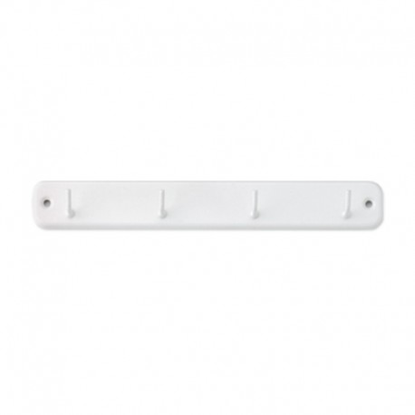 Colgador percha de acero inoxidable blanco con 4 ganchos 23x3x3,2cm