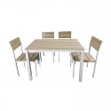 Conjunto mesa de cocina con 4 sillas madera/metal Xobe