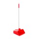 Recogedor industrial rojo con mango de aluminio 27x30x16cm