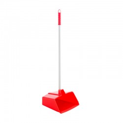 Recogedor industrial rojo con mango de aluminio 27x30x16cm
