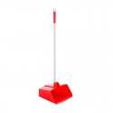 Recogedor industrial rojo con mango de aluminio 27x30x16cm