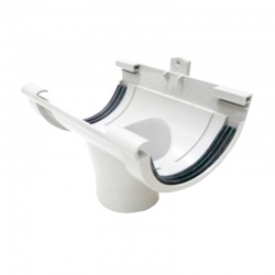 Bajante de conexión central con encaje circular blanco 125mm