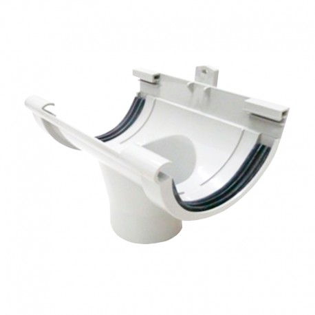 Bajante de conexión central con encaje circular blanco 125mm