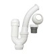 Sifón curvo multiorientable de plástico ABS blanco 1 1/2"x40mm