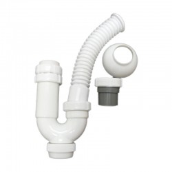 Sifón curvo multiorientable de plástico ABS blanco 1 1/2"x40mm