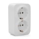 Base enchufe doble Schuko de superficie blanca 2P + TT 16A