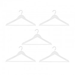 Set de 5 perchas de madera blancas