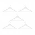 Set de 5 perchas de madera blancas