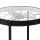 Mesa auxiliar con reloj mecánico y engranajes Ø50cm