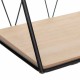 Estante de madera con enrejado de alambre de metal negro para pared 48x13x20cm