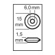 Rodel de repuesto 6mm 1,5mm