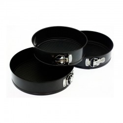 Set de 3 moldes desmontables metálicos 22/24/26x6,5cm