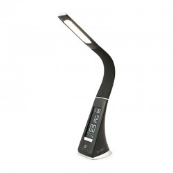 Flexo LED con reloj digital 5W negro Protech