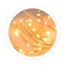 Guirnalda alambre luces LED 2xAA/LR6 IP20 luz cálida 3000K 200cm
