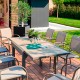 Mesa de aluminio extensible taupe 90-180x90x75cm Piazza