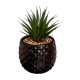Planta piña artificial decorativa en maceta de dolomita 13x19cm