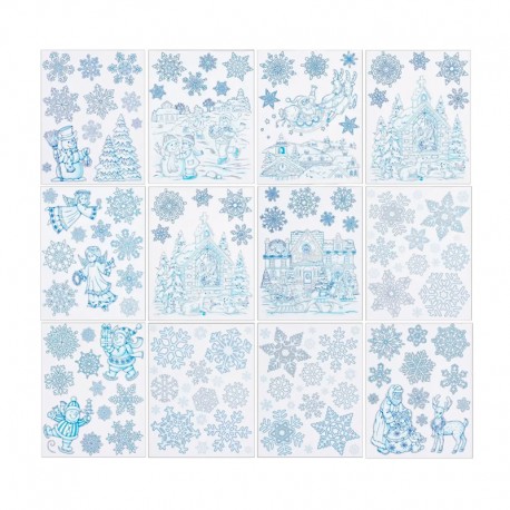 Pegatinas de navidad para cristal brillantes 30x42cm