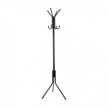 Perchero de metal negro con 8 colgadores 48x172cm