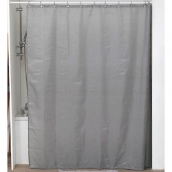 Cortina de poliéster gris para baño 180x200cm