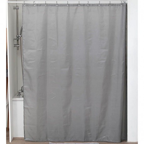 Cortina de poliéster gris para baño 180x200cm
