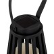 Lámpara farol solar de polipropileno negra 14x21cm