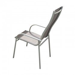 Sillón fijo alto de acero beige Varadero