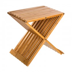 Taburete plegable de bambú para baño