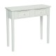 Consola recibidor de madera con 2 cajones blanca
