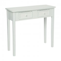 Consola recibidor de madera con 2 cajones blanca