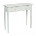 Consola recibidor de madera con 2 cajones blanca