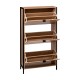 Zapatero 3 trampones de madera/metal 63x24x122cm
