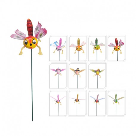 Piqueta de metal mariposa/libélula/abeja 60cm
