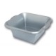 Barreño de plástico gris con asas 7L 32x32x14cm