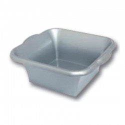 Barreño de plástico gris con asas 7L 32x32x14cm