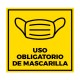 Cartel vinilo de Uso Obligatorio de Mascarilla 20x20cm