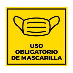 Cartel vinilo de Uso Obligatorio de Mascarilla 20x20cm